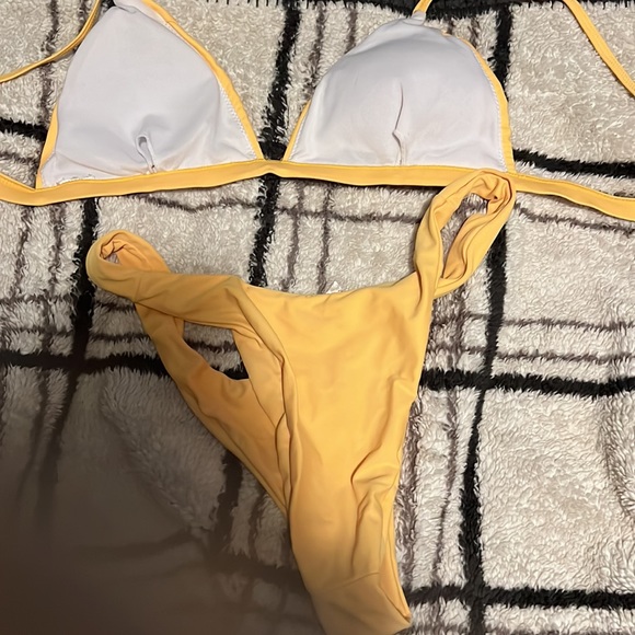 Yellow Brazilian style high waisted bikini M - Picture 2 of 2